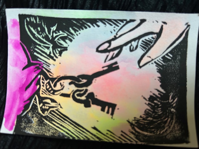 The Heirophant, a passing eagle holding keys in its talons.